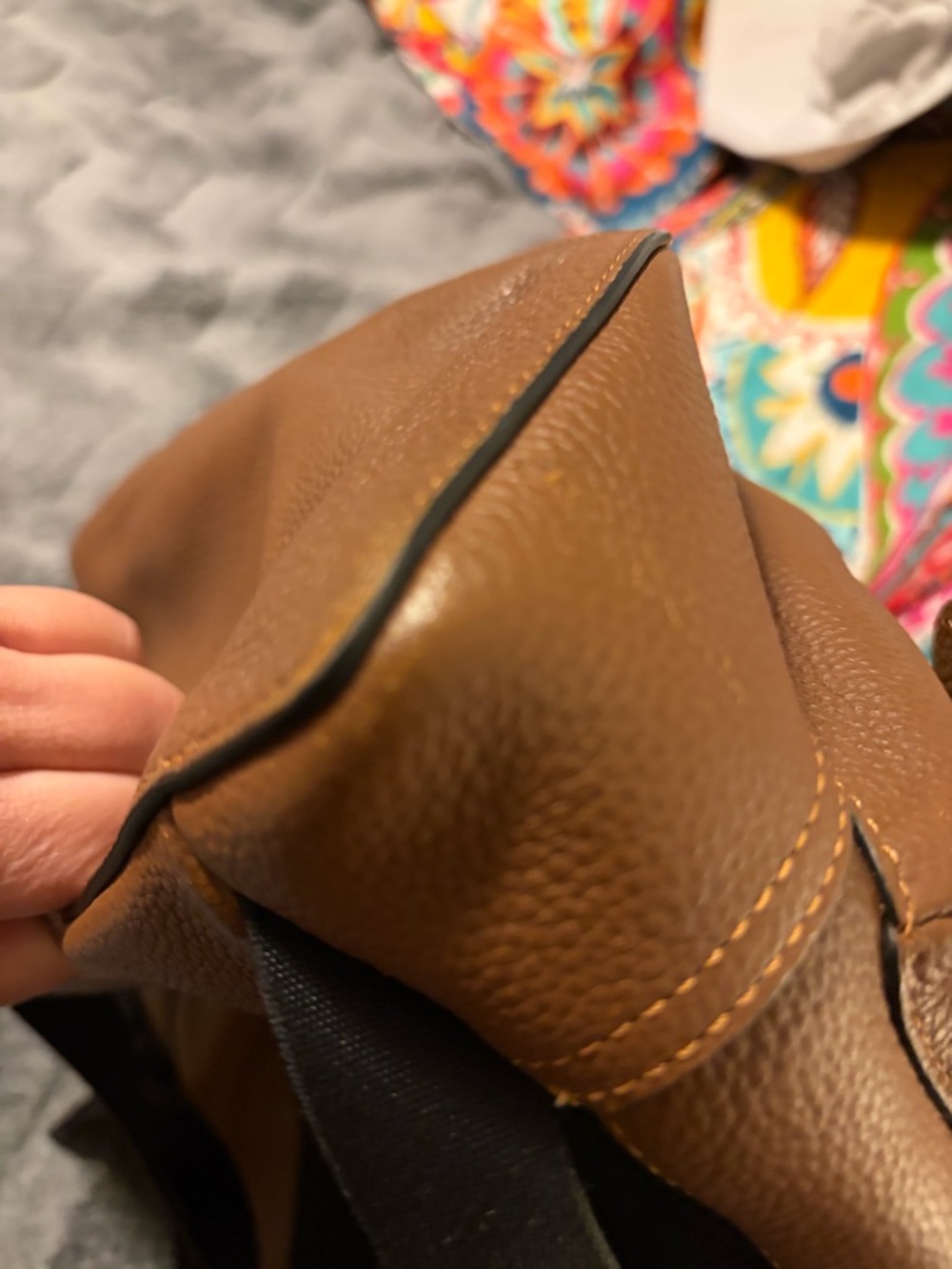Coach Pebbled Leather Drawstring Backpack - Brown - Picture 8 of 10